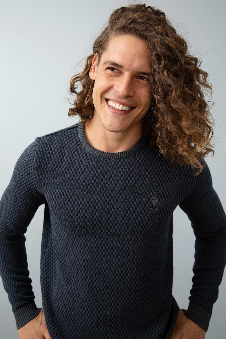 Erkek Lacivert Triko Kazak