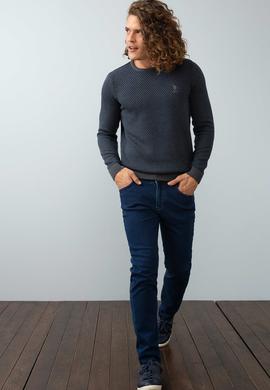 Erkek Lacivert Triko Kazak - 50196757010