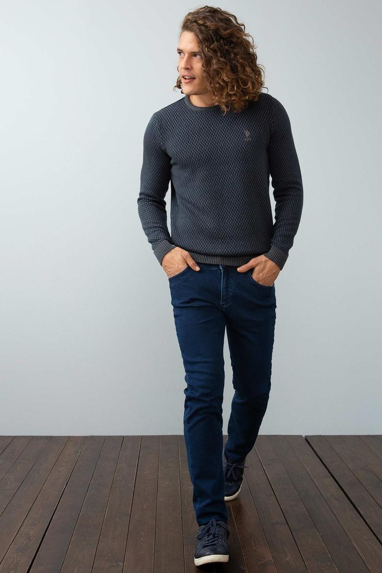 Erkek Lacivert Triko Kazak - 50196757010