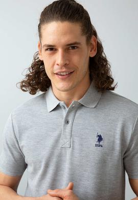 Erkek Gri Melanj Polo Yaka T-Shirt Basic - 50199819162