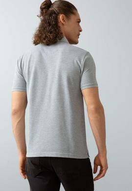 Erkek Gri Melanj Polo Yaka T-Shirt Basic - 50199819162