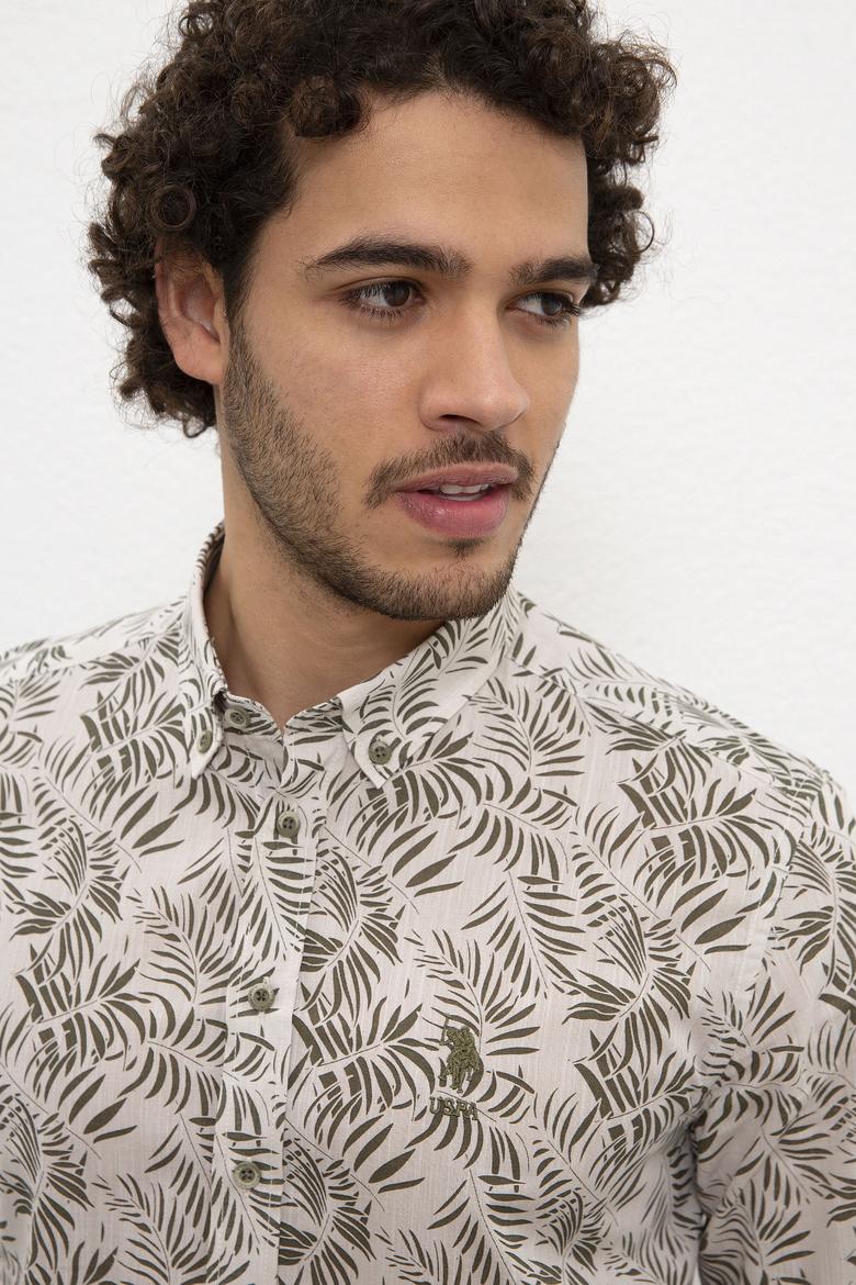 Erkek Yeşil Gömlek Uzunkol - 50218623003