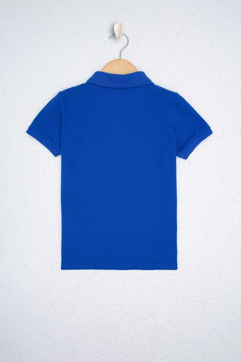 Erkek Çocuk Mavi Polo Yaka Tişört - 50222608316