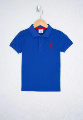 Erkek Çocuk Mavi Polo Yaka Tişört - 50222608316