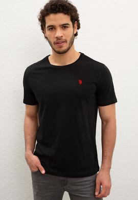 Erkek Siyah Bisiklet Yaka T-Shirt Basic - 50199765033