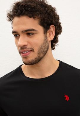 Erkek Siyah Bisiklet Yaka T-Shirt Basic - 50199765033