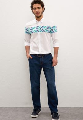 Erkek Mavi Denim Pantolon - 50199839003