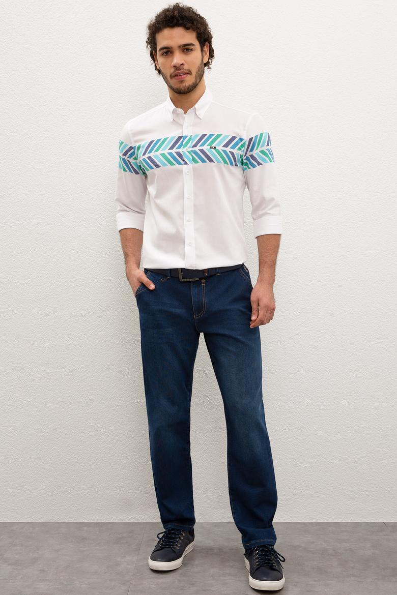 Erkek Mavi Denim Pantolon