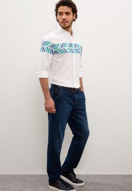 Erkek Mavi Denim Pantolon - 50199839003