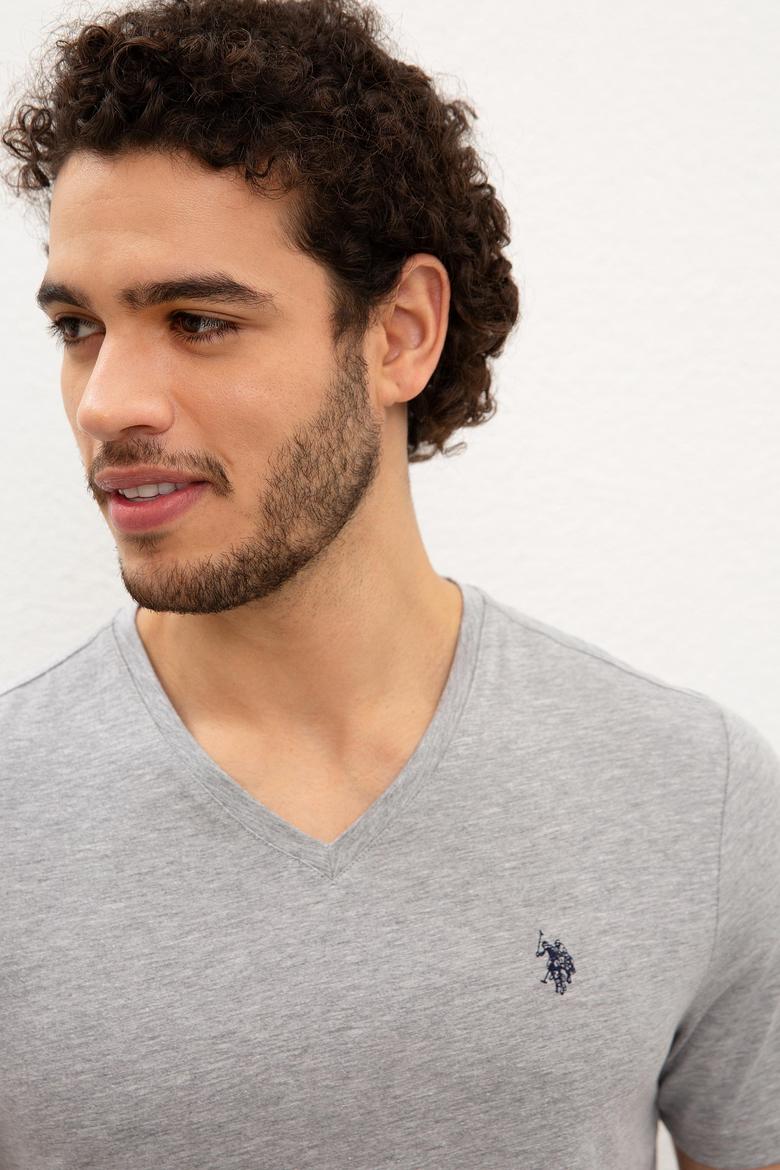 Erkek Gri Melanj Basic Tişört - 50222610034
