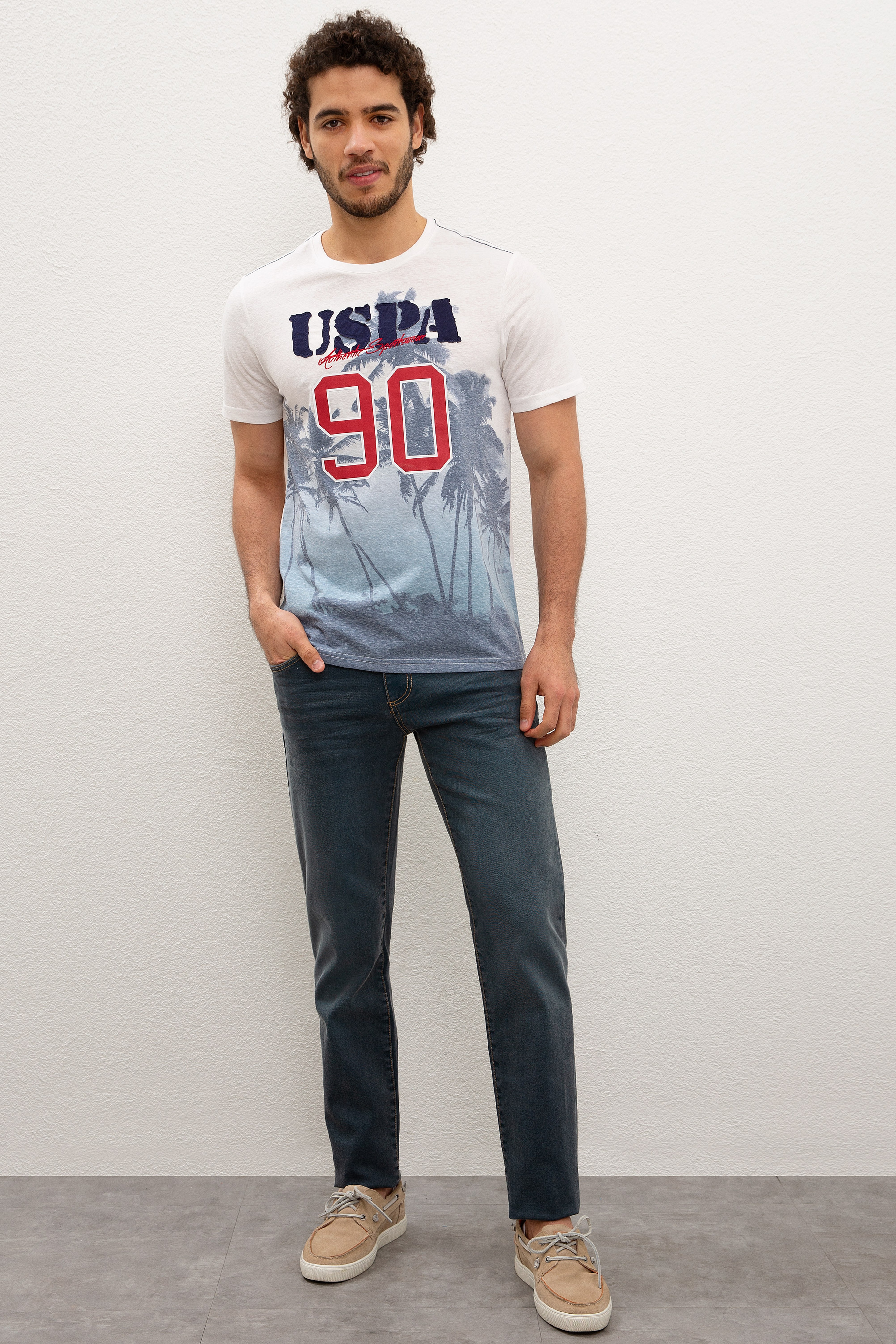 Erkek Lacivert T-shirt - Image 4