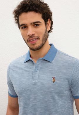 Erkek İndigo Tişört - 50218573011