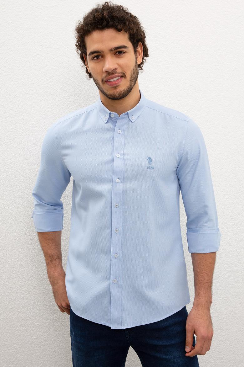 Erkek Mavi Gömlek Uzunkol Basic