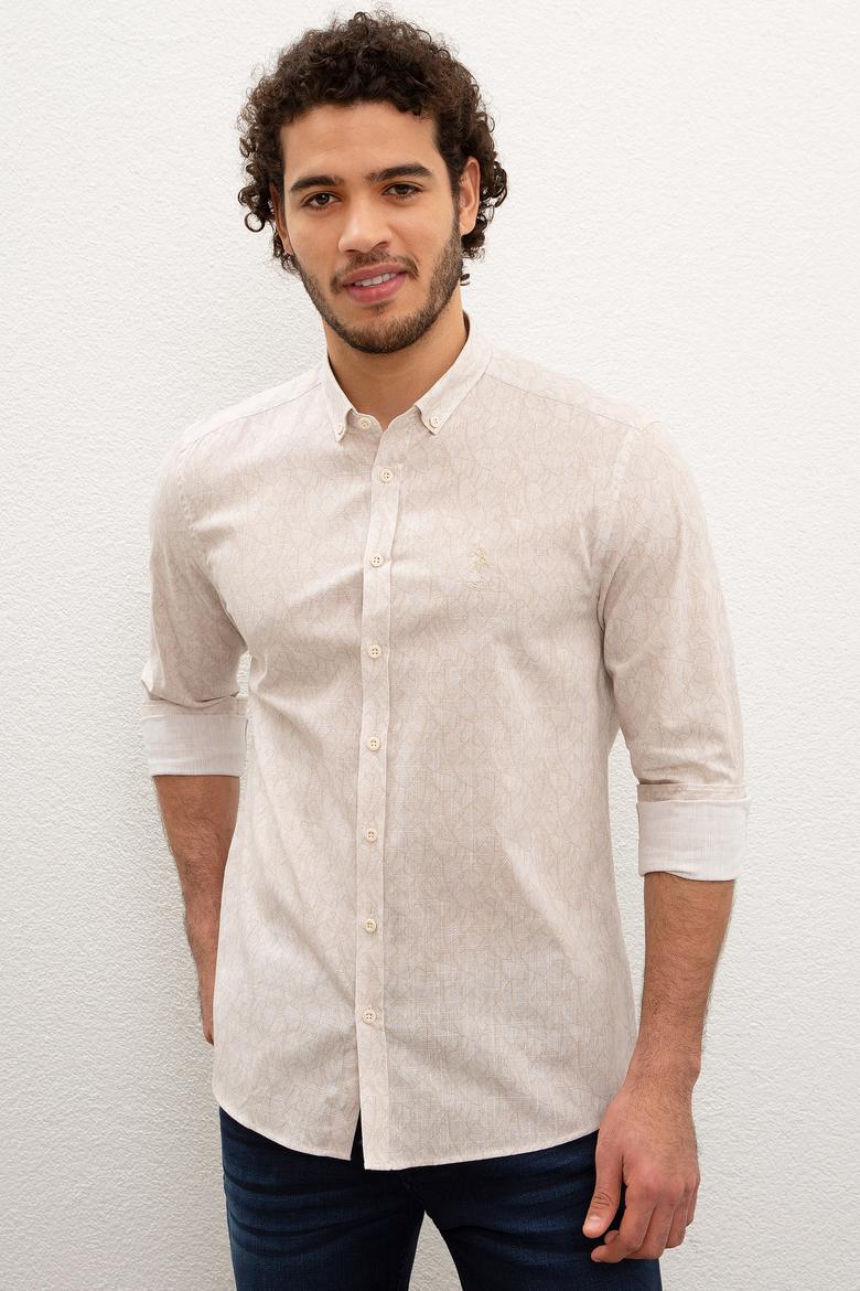 Erkek Beyaz Gömlek Uzunkol