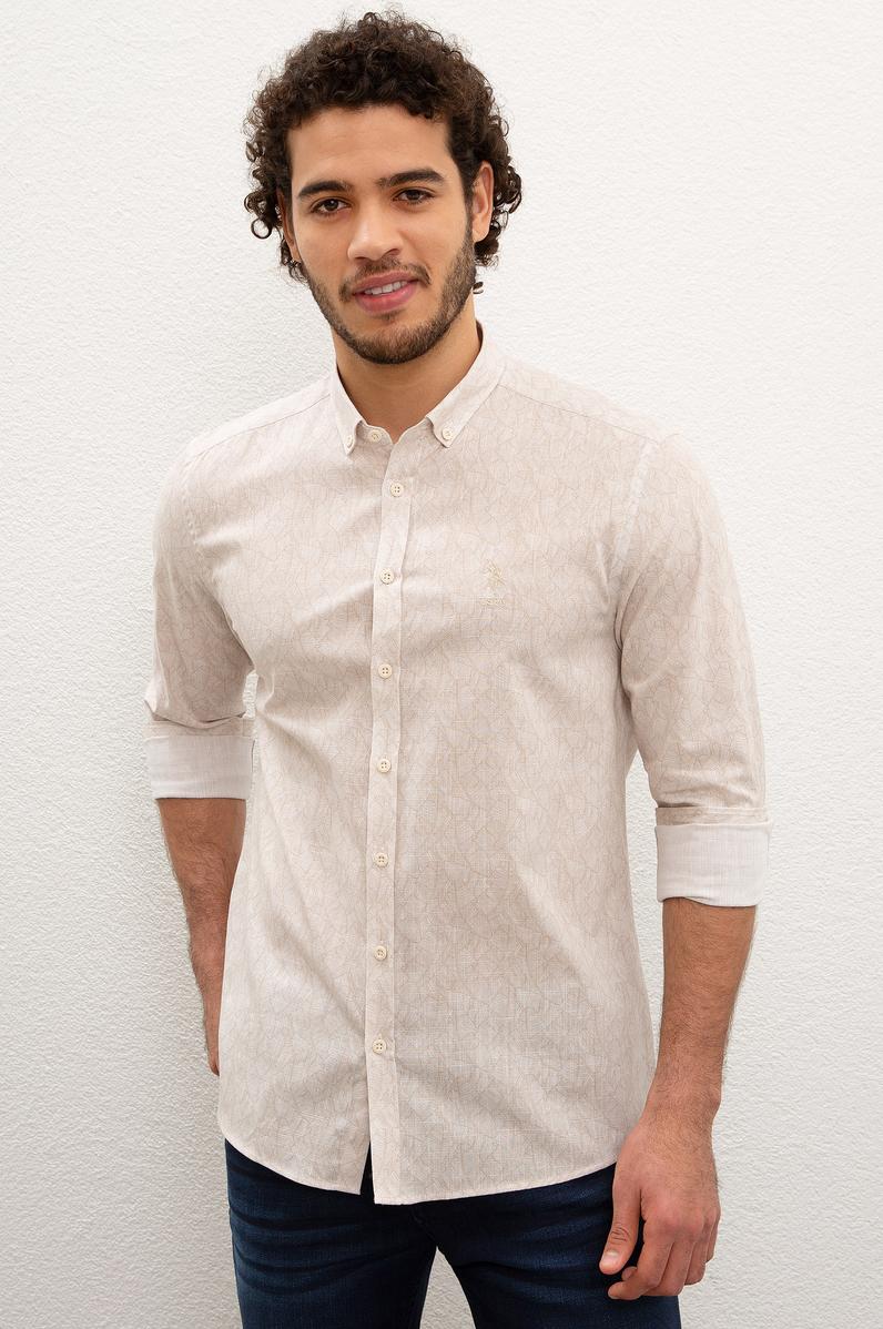 Erkek Beyaz Gömlek Uzunkol