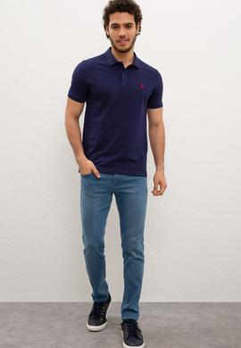 Erkek Lacivert Basic Tişört - 50217612122