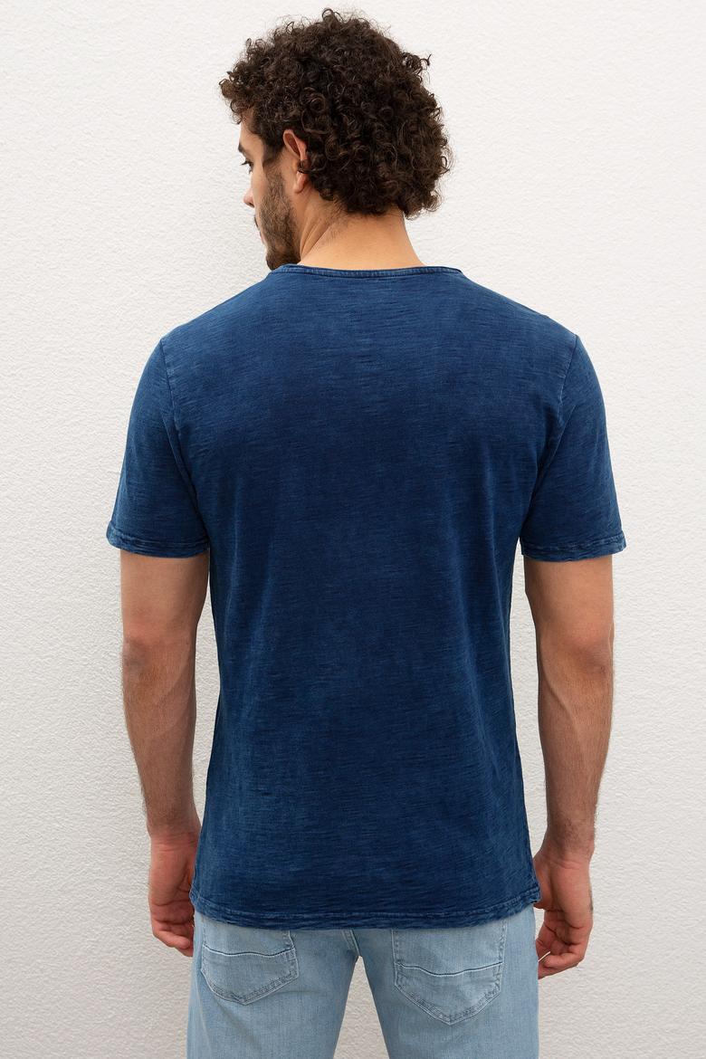 Erkek İndigo Tişört - 50219347024