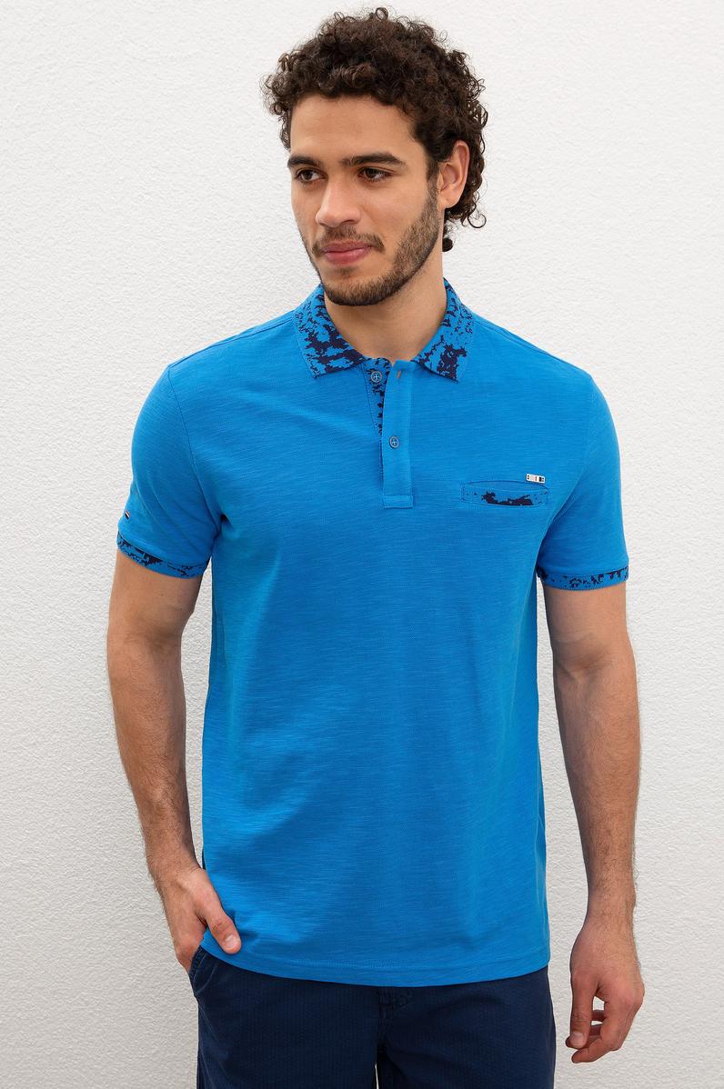 Erkek Kobalt Mavi Tişört