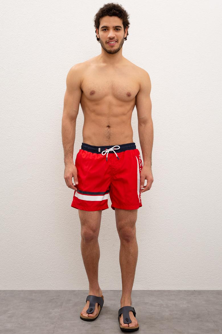 Erkek Kırmızı Deniz Şortu