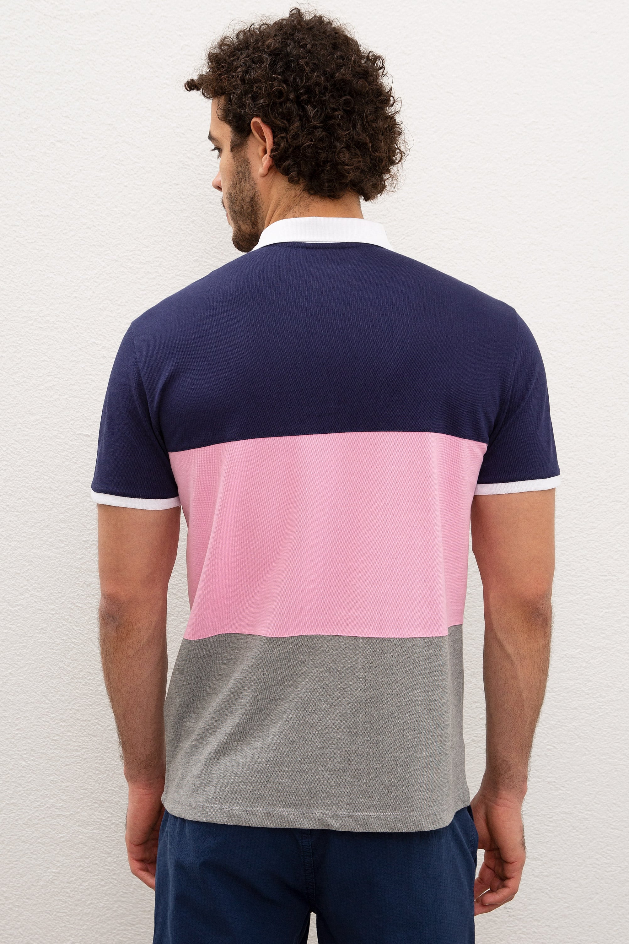 Erkek Gri Melanj Polo Yaka T-Shirt