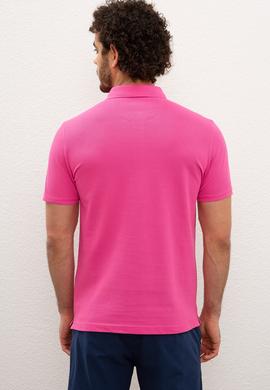 Erkek Fuşya Polo Yaka T-Shirt Basic - 50199819042