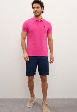 Erkek Fuşya Polo Yaka T-Shirt Basic - 50199819042