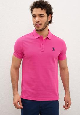 Erkek Fuşya Polo Yaka T-Shirt Basic - 50199819042