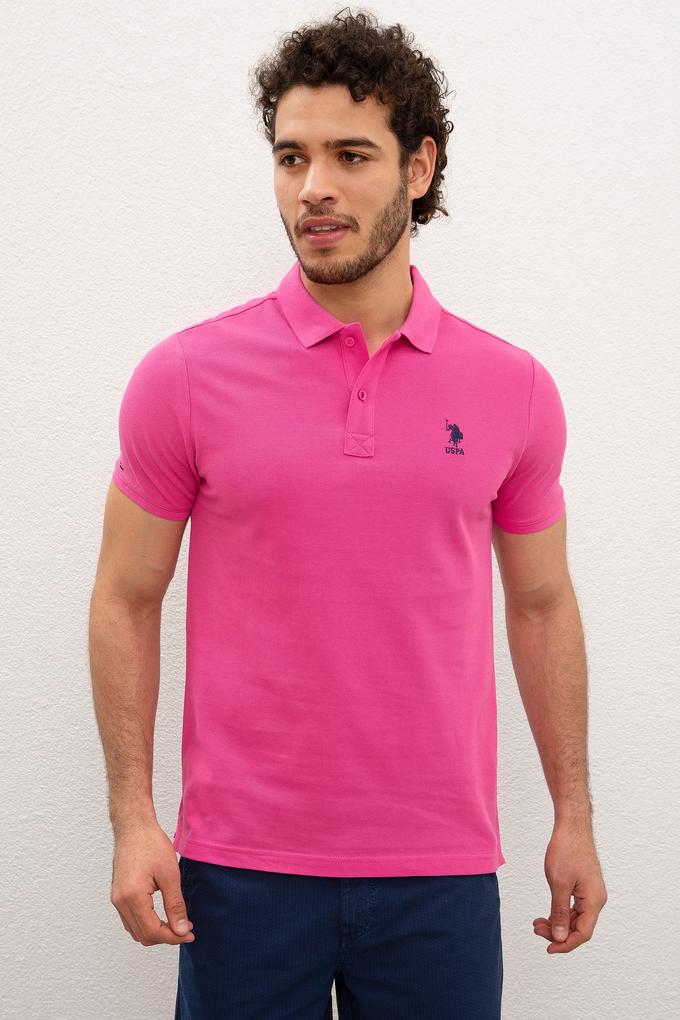 Erkek Fuşya Polo Yaka T-Shirt Basic