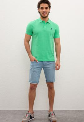 Erkek Elma Yeşili Polo Yaka T-Shirt Basic - 50199819296