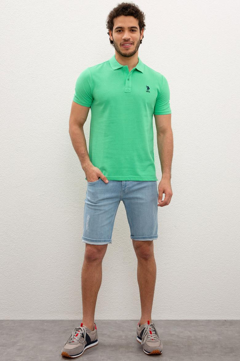 Erkek Elma Yeşili Polo Yaka T-Shirt Basic - 50199819296