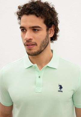 Erkek Su Yeşili Polo Yaka T-Shirt Basic - 50199819366