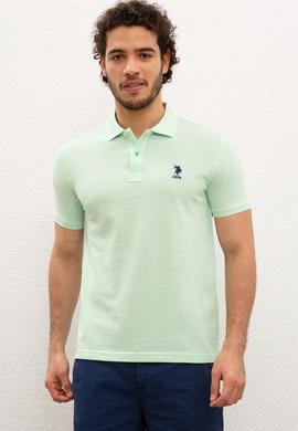 Erkek Su Yeşili Polo Yaka T-Shirt Basic - 50199819366