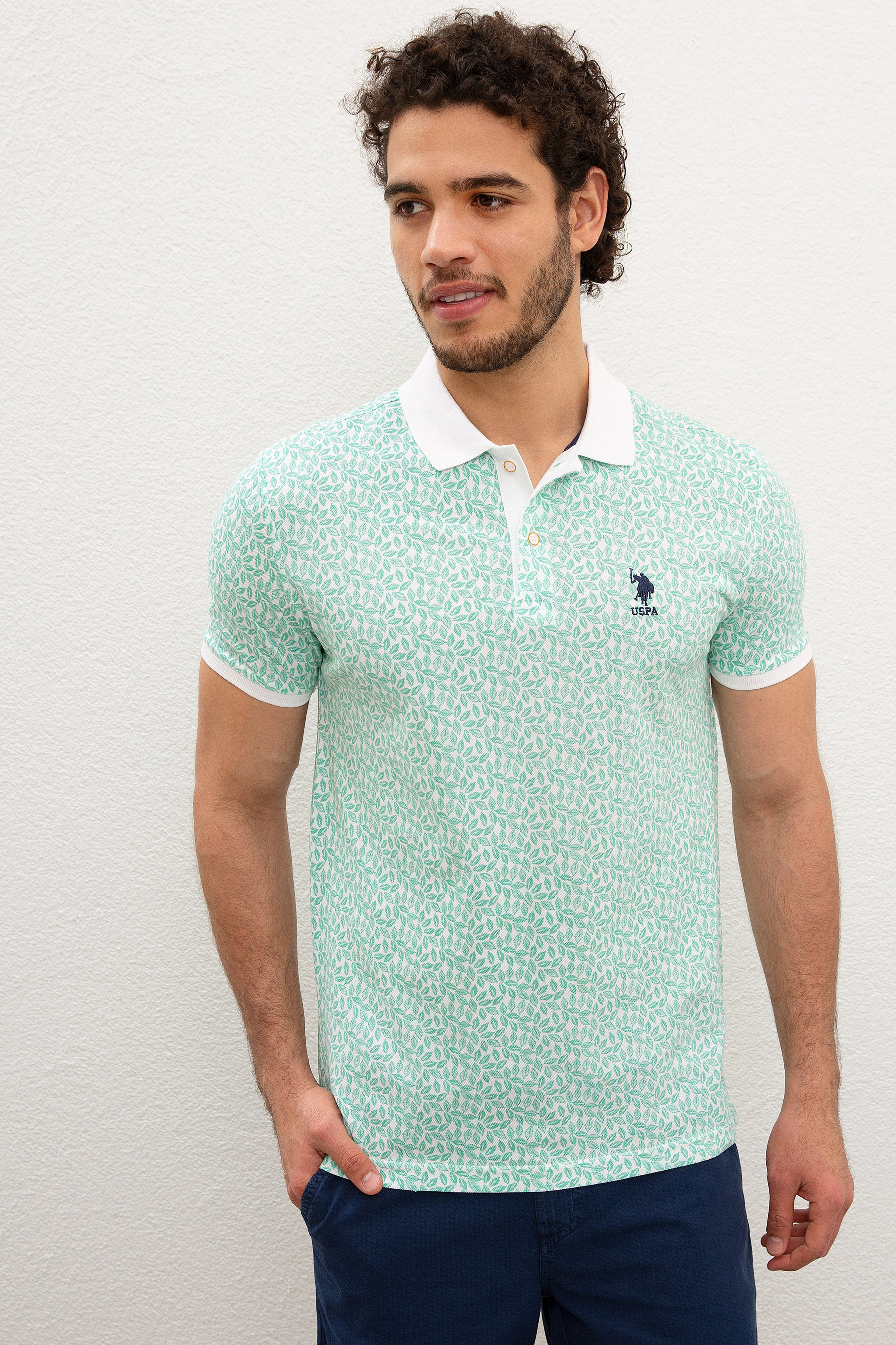 Erkek Mint Yeşili Polo Yaka T-Shirt - Image 1