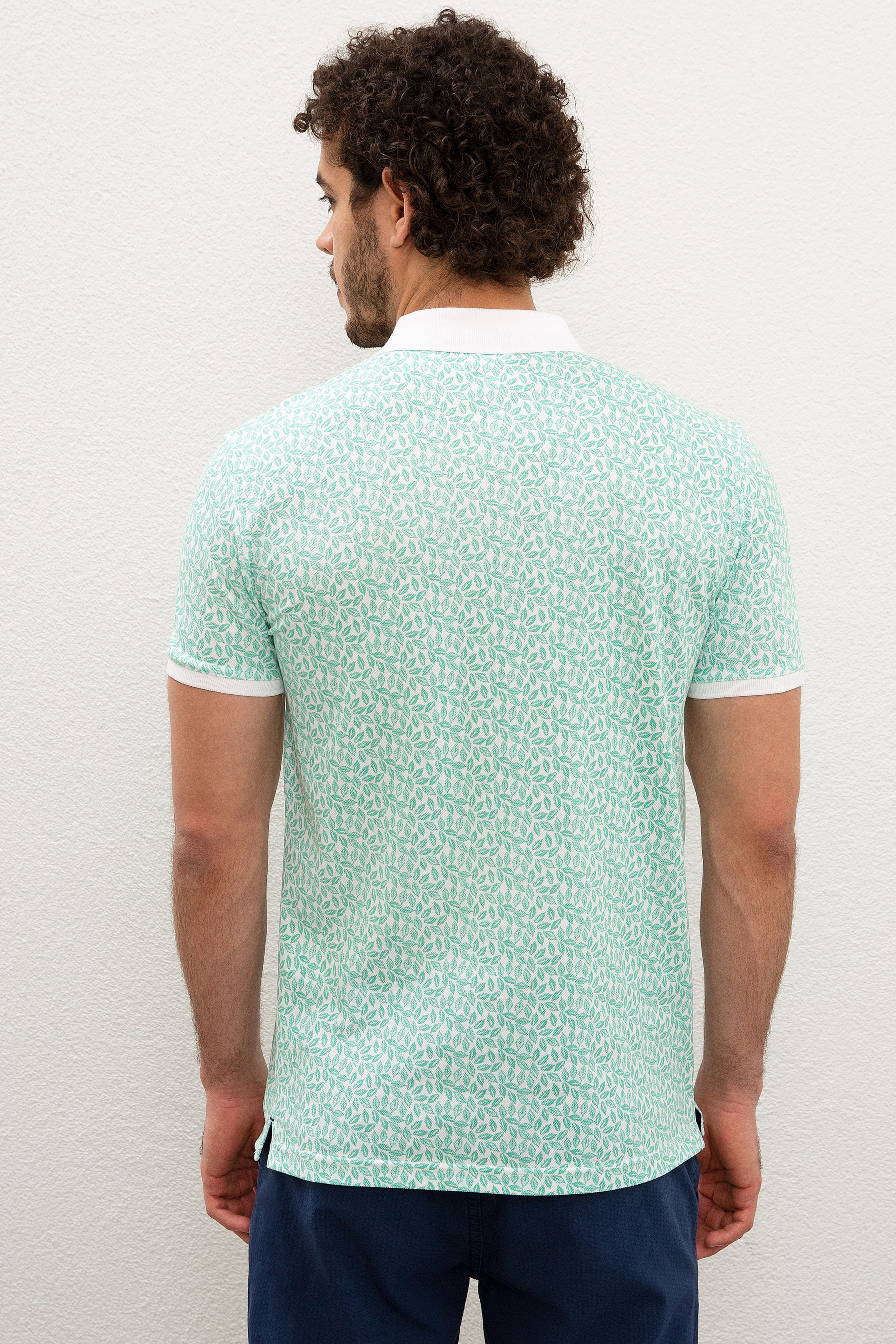 Erkek Mint Yeşili Polo Yaka T-Shirt - Image 5
