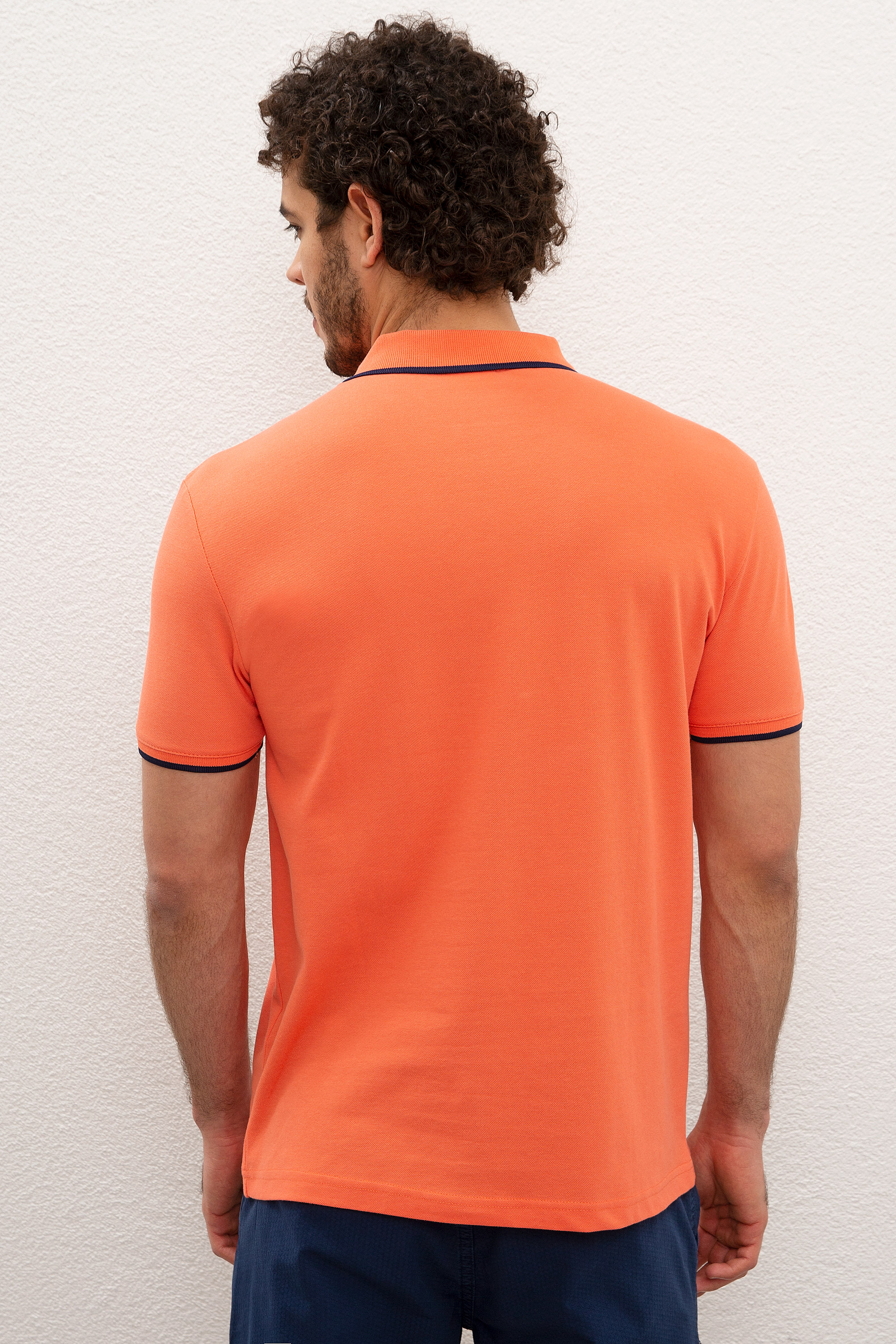 Erkek Somon Polo Yaka T-Shirt Basic - Image 3