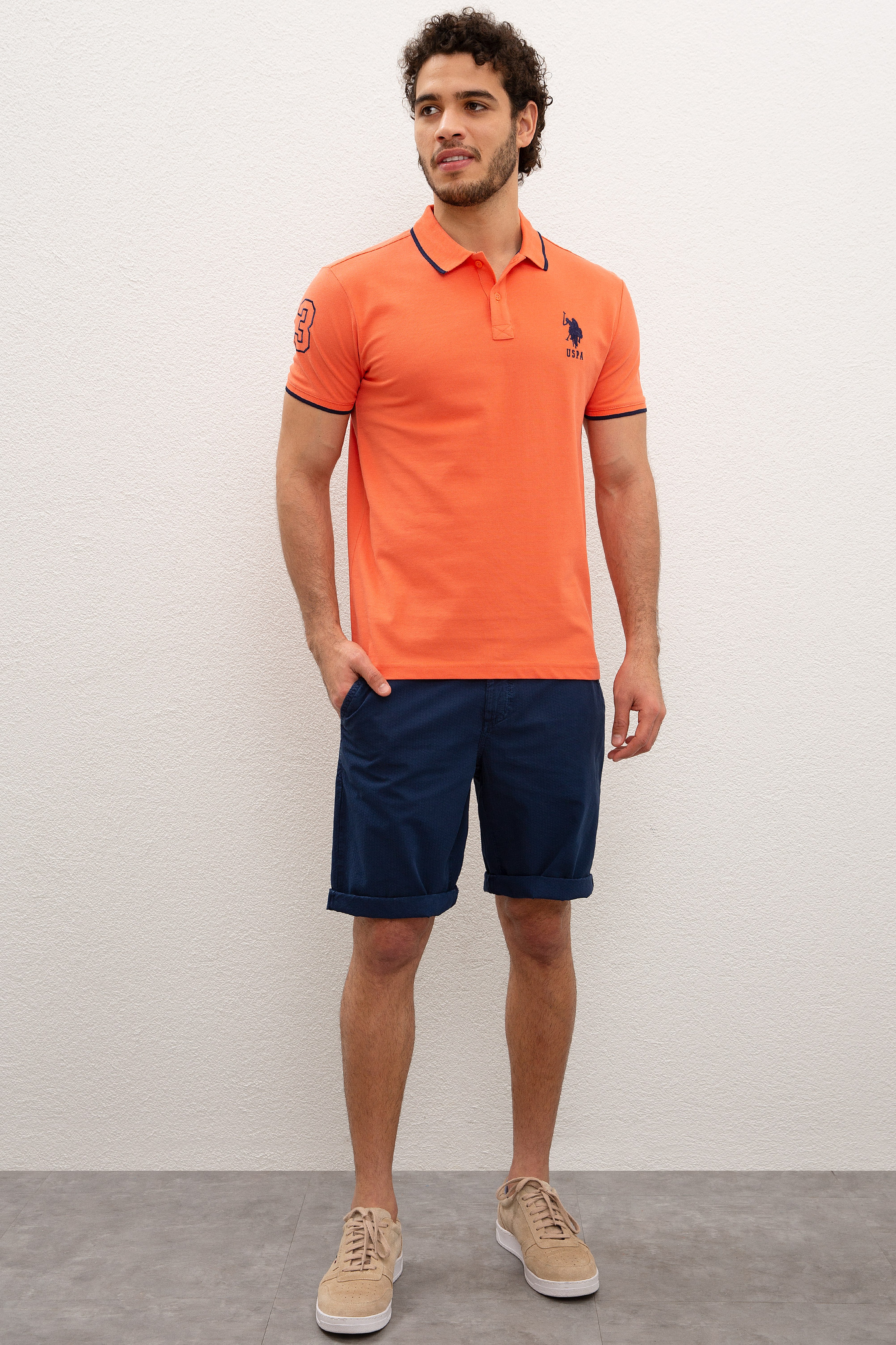 Erkek Somon Polo Yaka T-Shirt Basic - Image 5