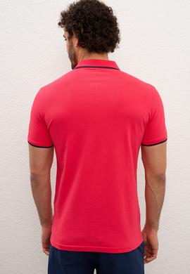 Erkek Pembe Polo Yaka T-Shirt Basic - 50199990141