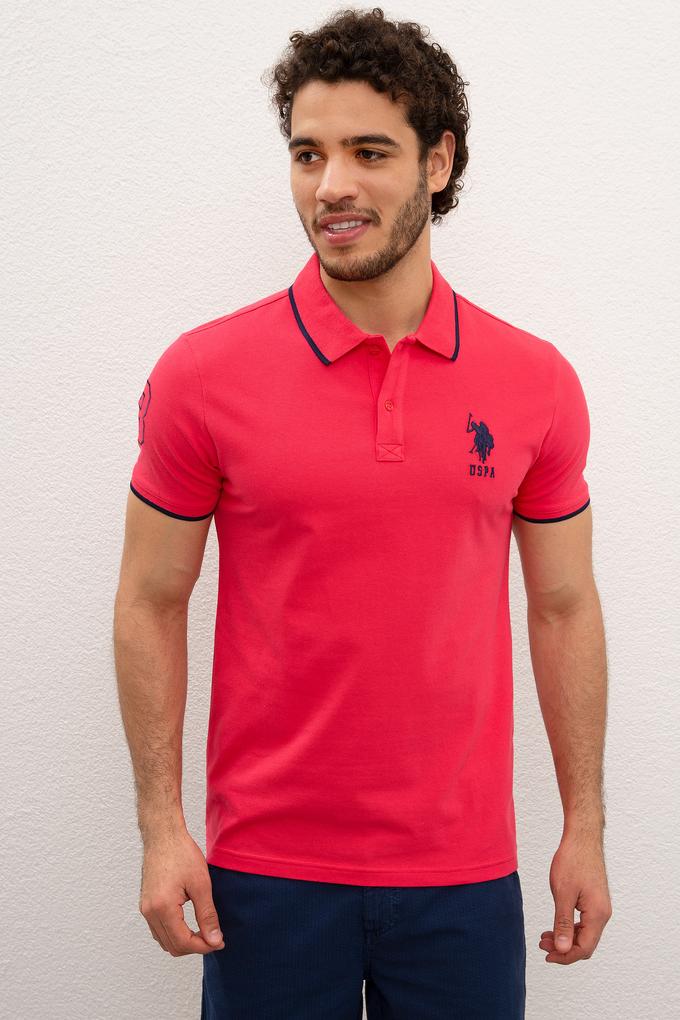Erkek Pembe Polo Yaka T-Shirt Basic