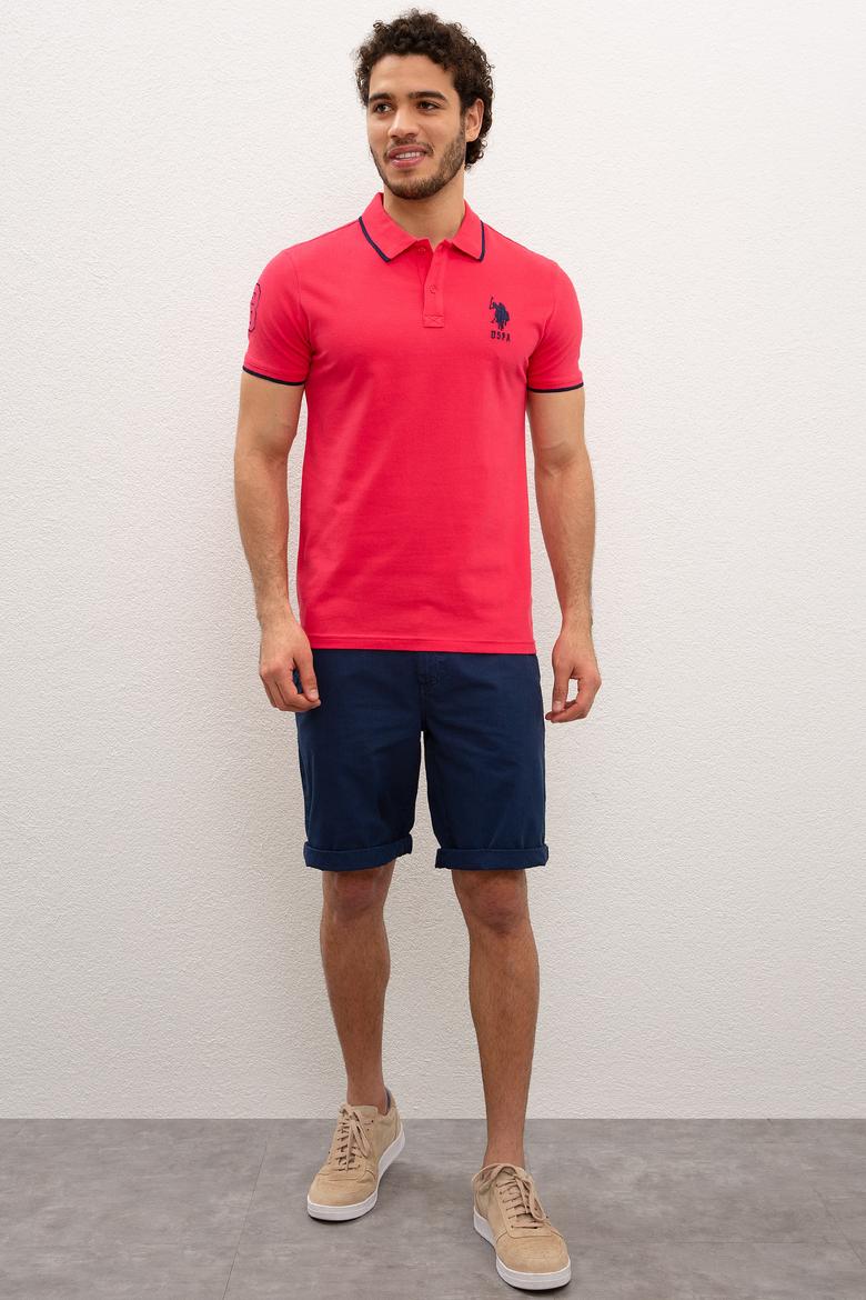 Erkek Pembe Polo Yaka T-Shirt Basic - 50199990141