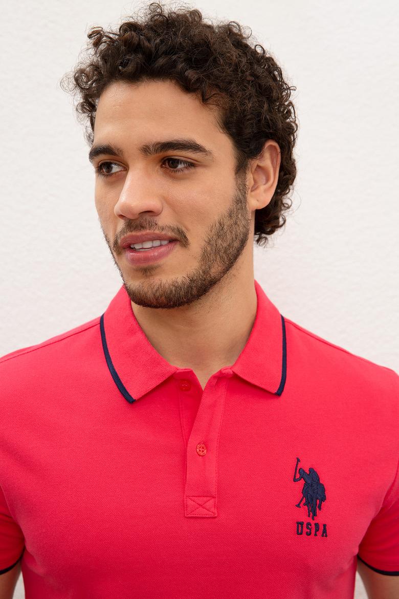 Erkek Pembe Polo Yaka T-Shirt Basic - 50199990141