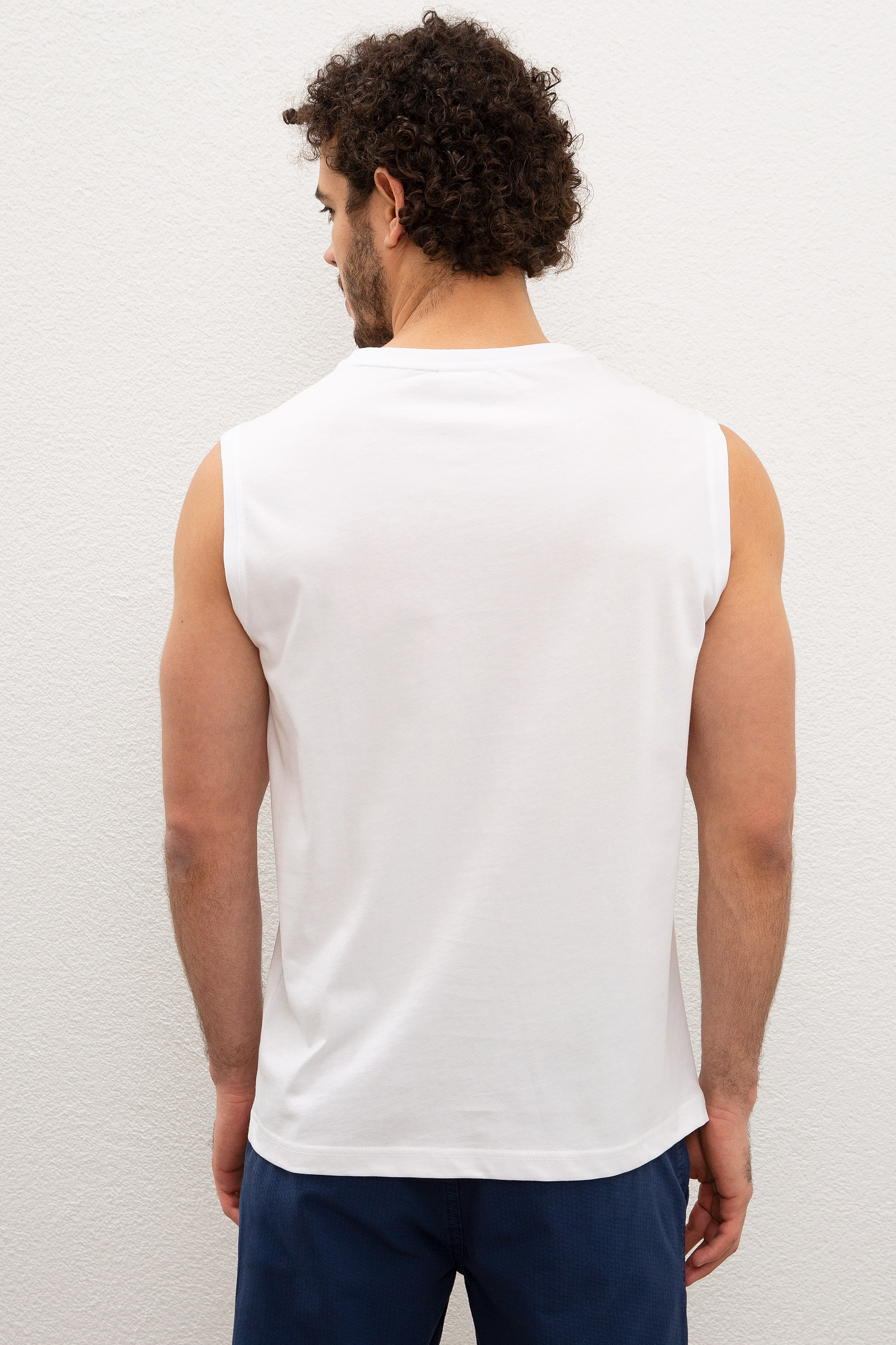 Erkek Beyaz T-shirt - Image 3
