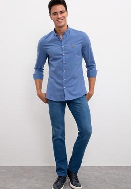 Erkek Mavi Uzun Kollu Gömlek - 50207836014