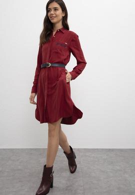 Kadın Kırmızı Dokuma Elbise - 50207763008