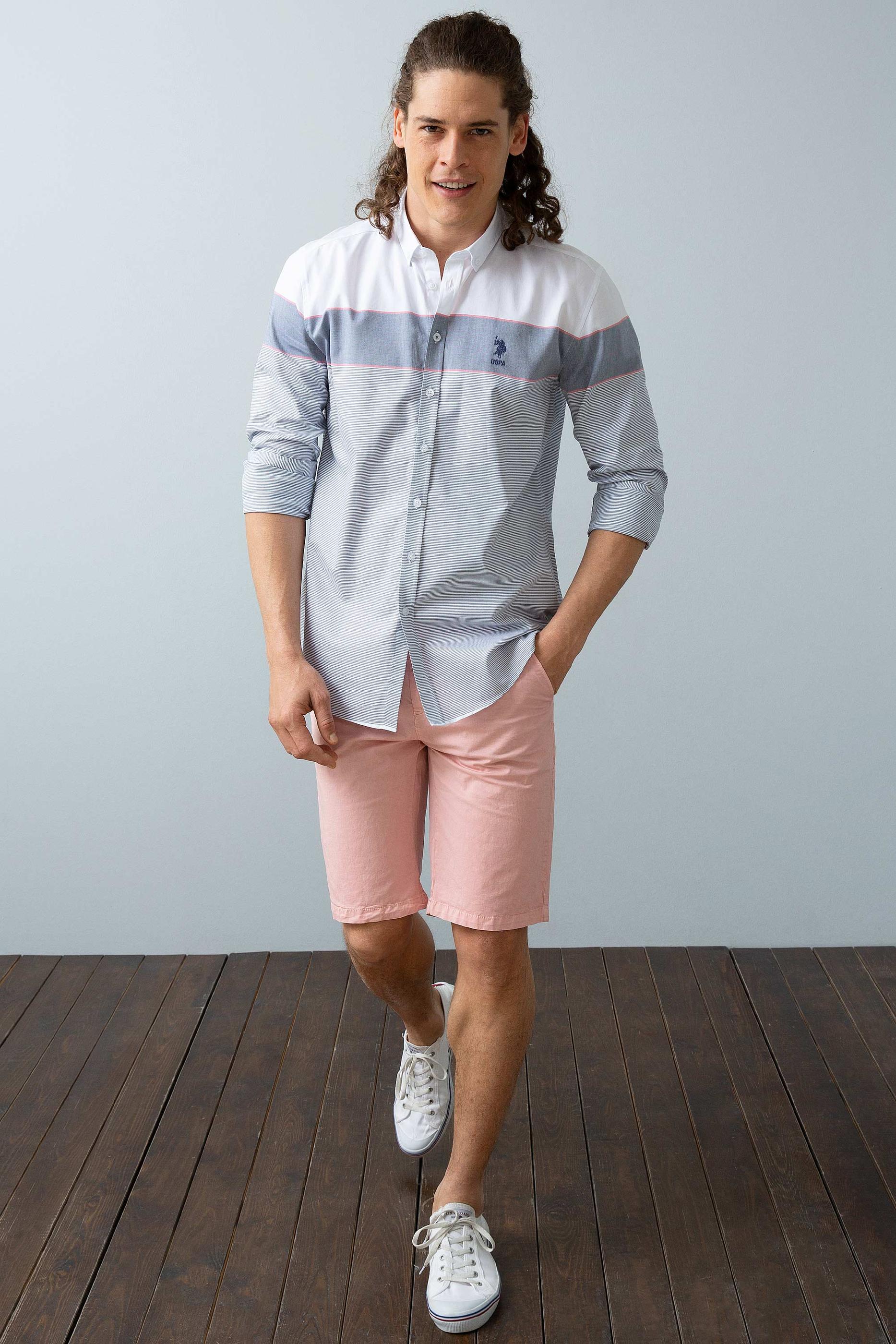 Erkek Mavi Gömlek Uzunkol