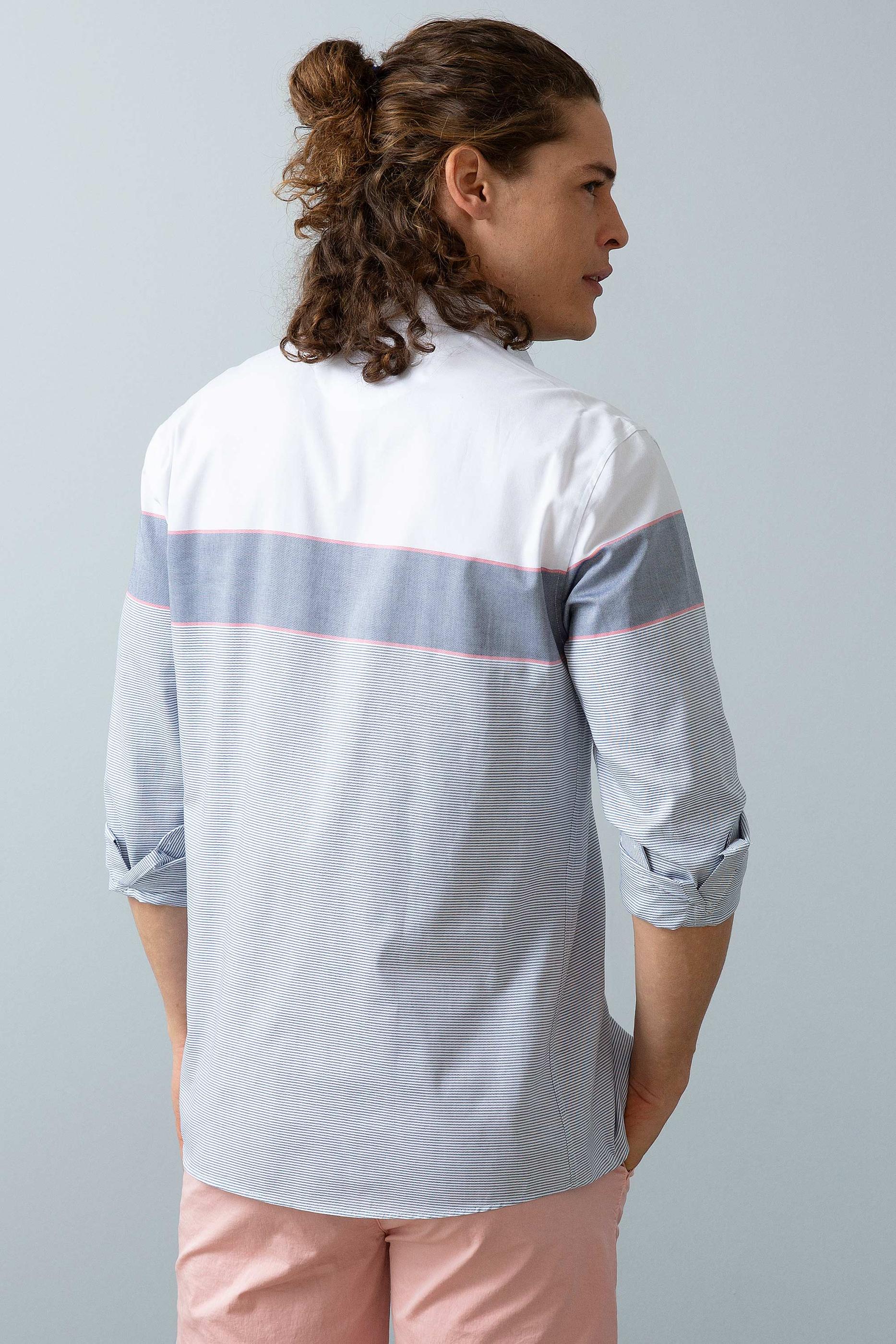 Erkek Mavi Gömlek Uzunkol