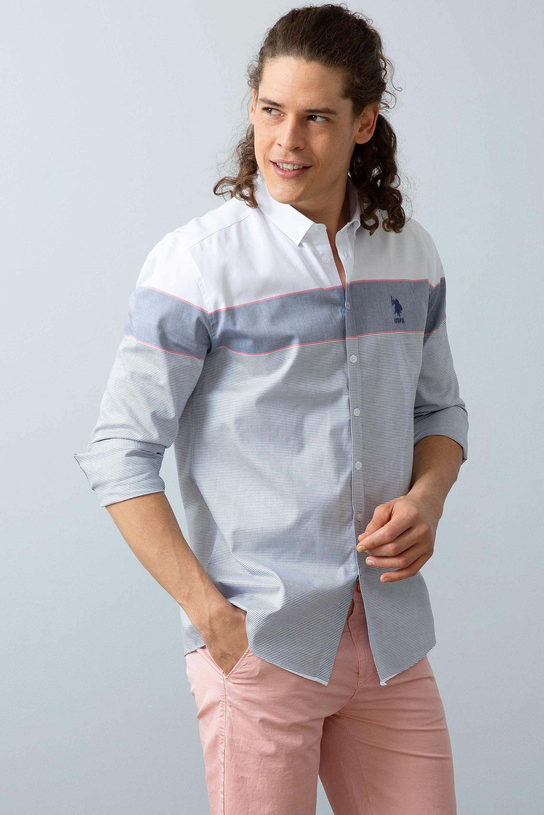 Erkek Mavi Gömlek Uzunkol