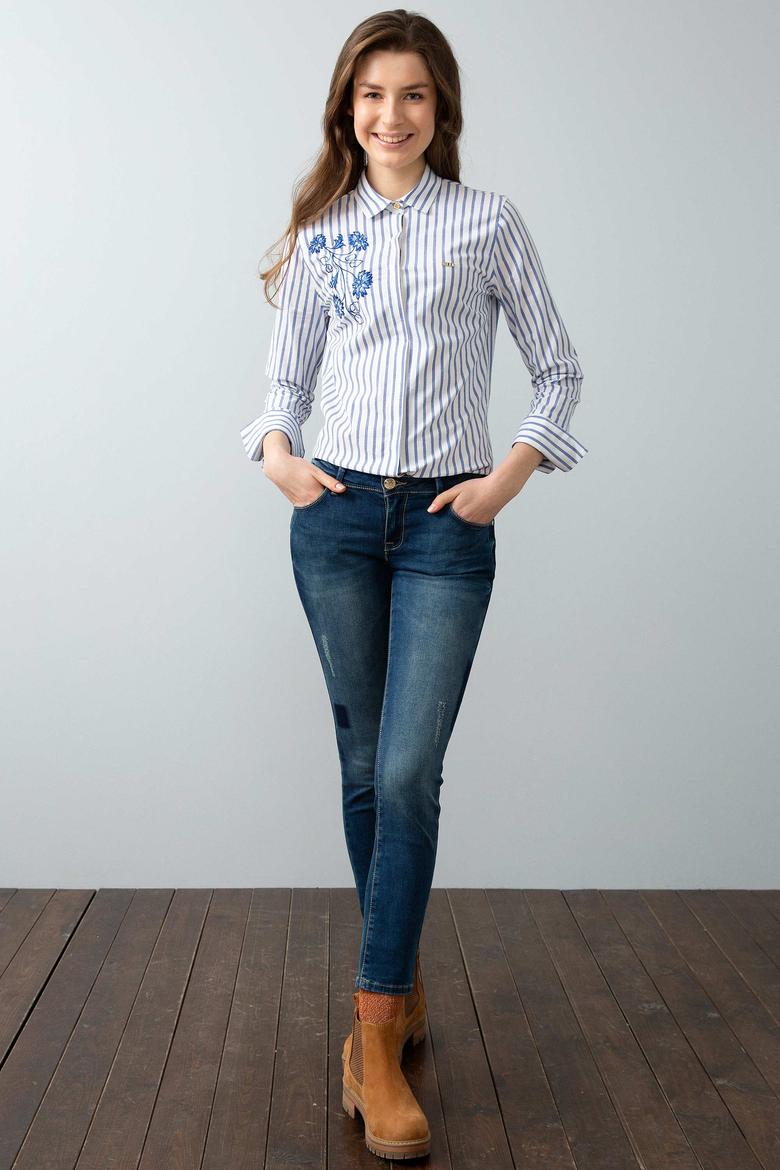 Mavi Gömlek Uzunkol