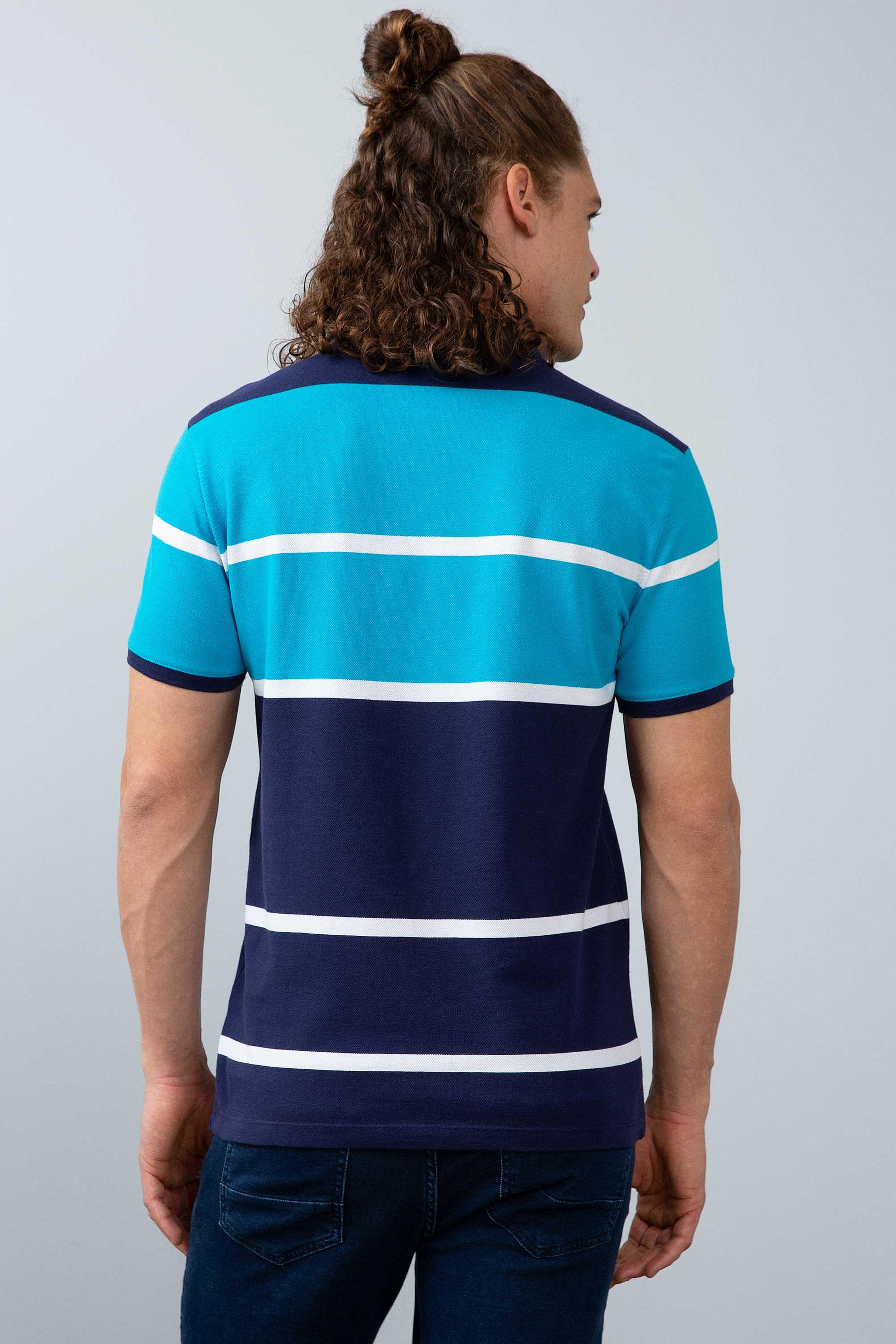 Erkek Petrol Polo Yaka T-Shirt - Image 4