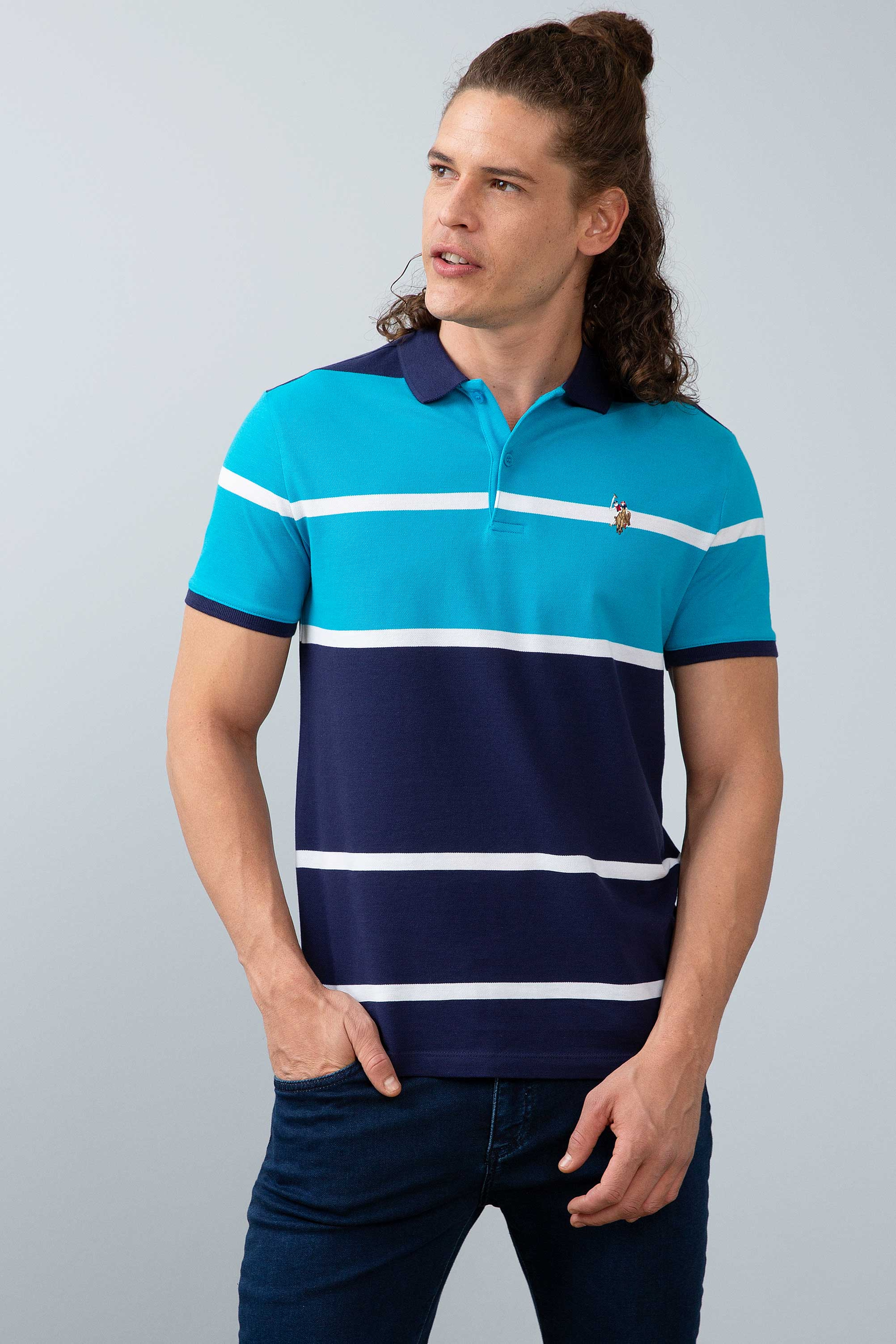 Erkek Petrol Polo Yaka T-Shirt - Image 1