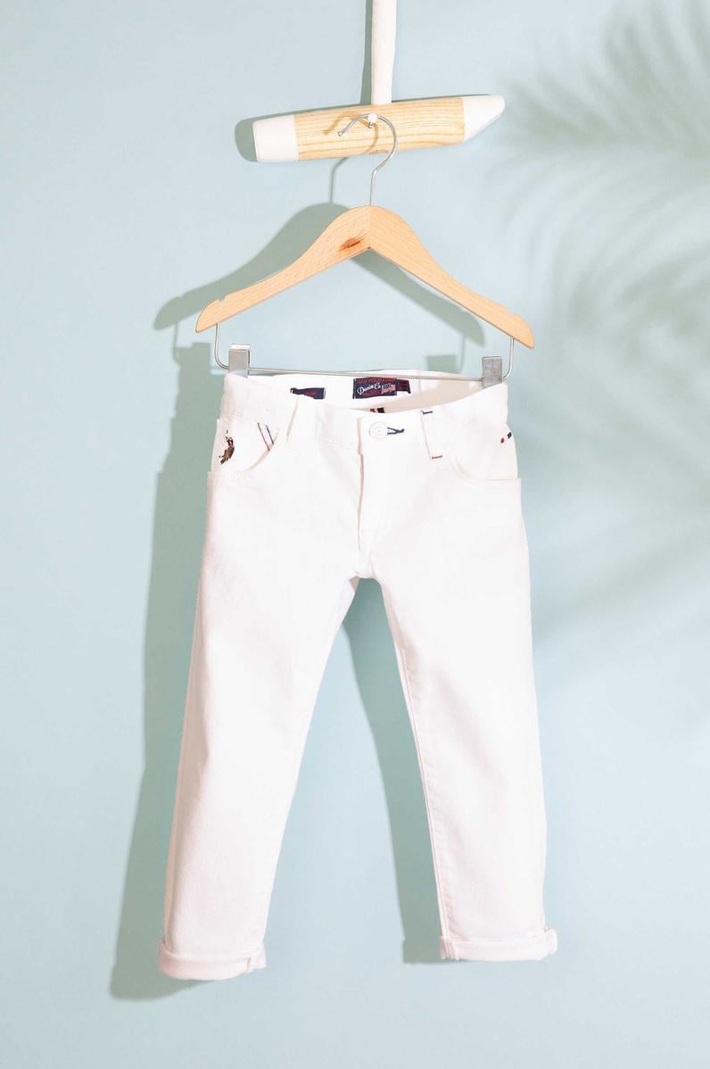 Erkek Çocuk Beyaz Denim Pantolon